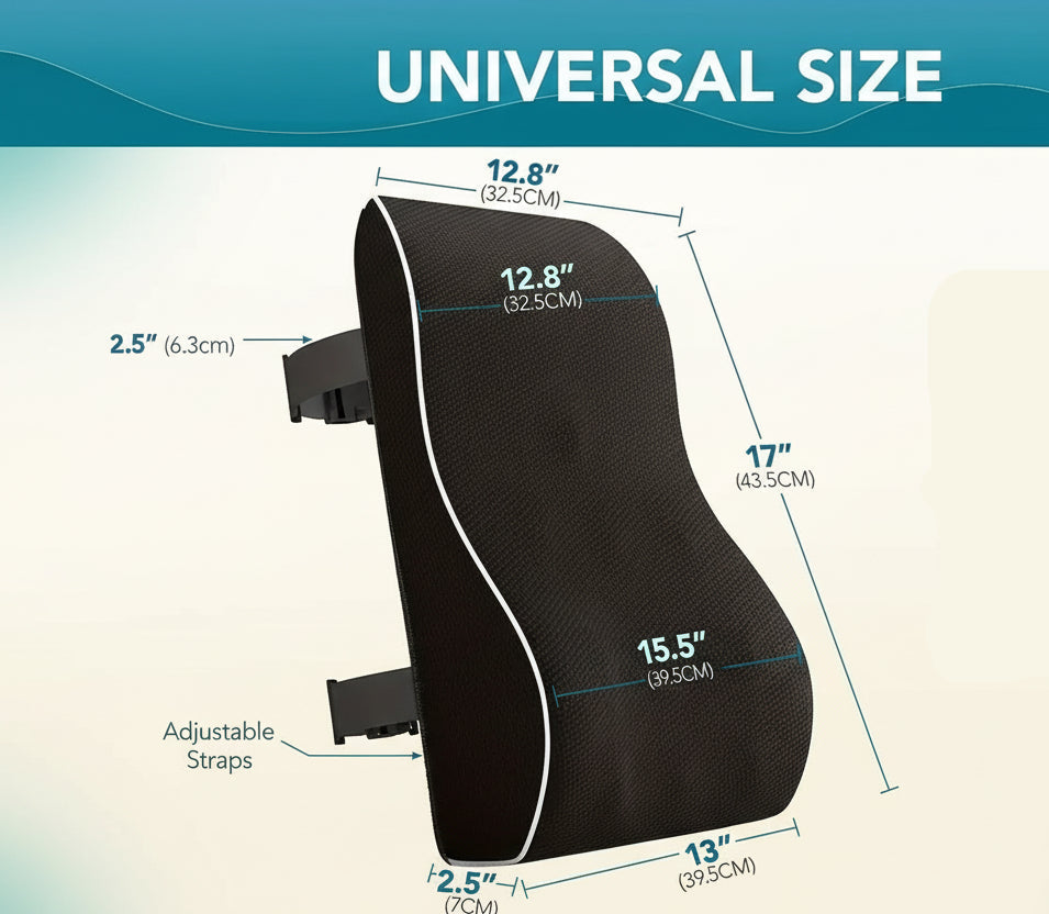 Driver Comfort Lumbar Pillow Memory Foam Support Nivora Lux