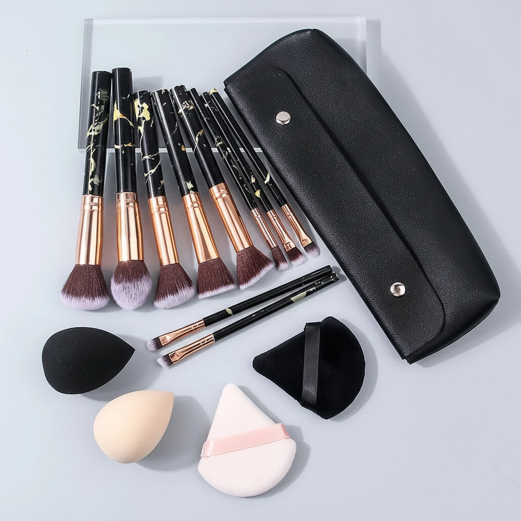 Elegant Marble Makeup Brushes Set Nivora Lux