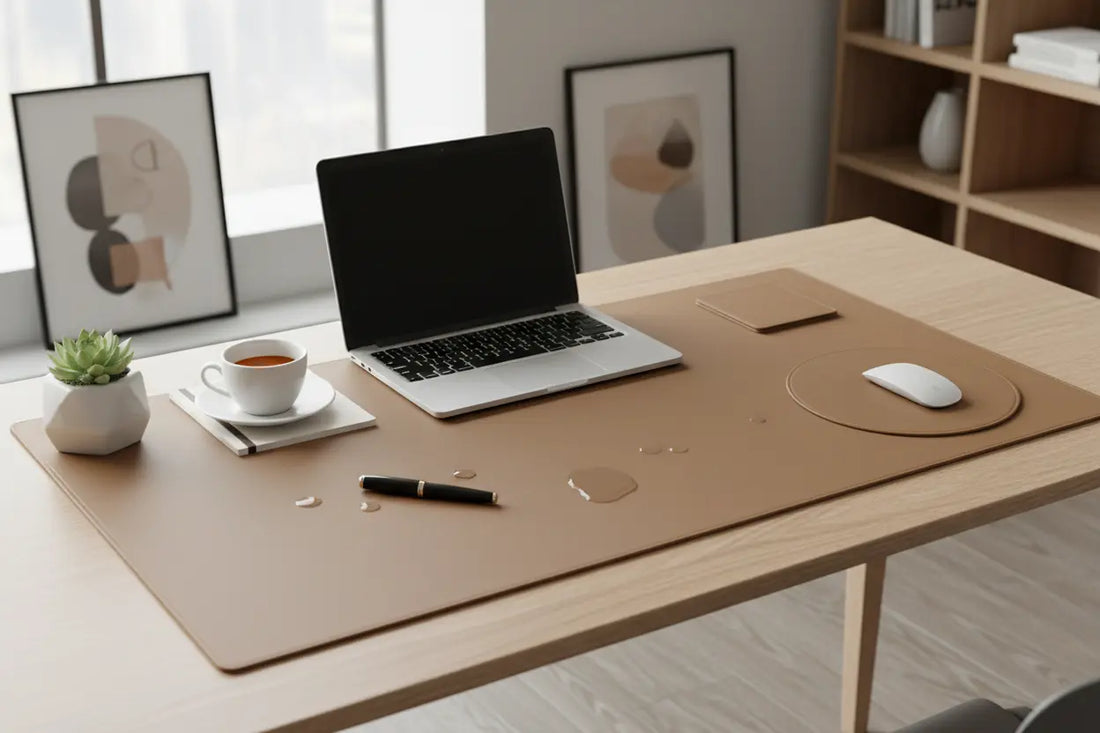 Waterproof PU Desk Mat Set