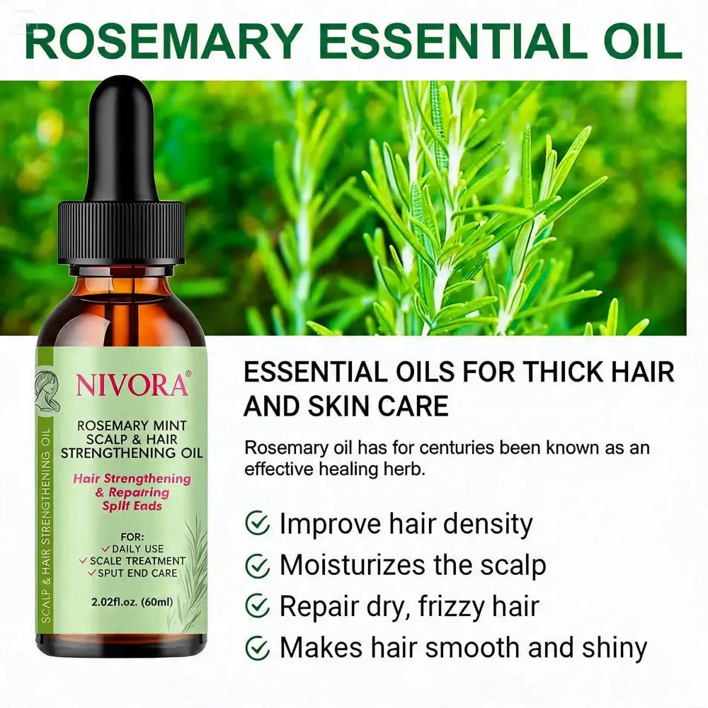 Rosemary Mint Hair Strengthening Oil - Nivora