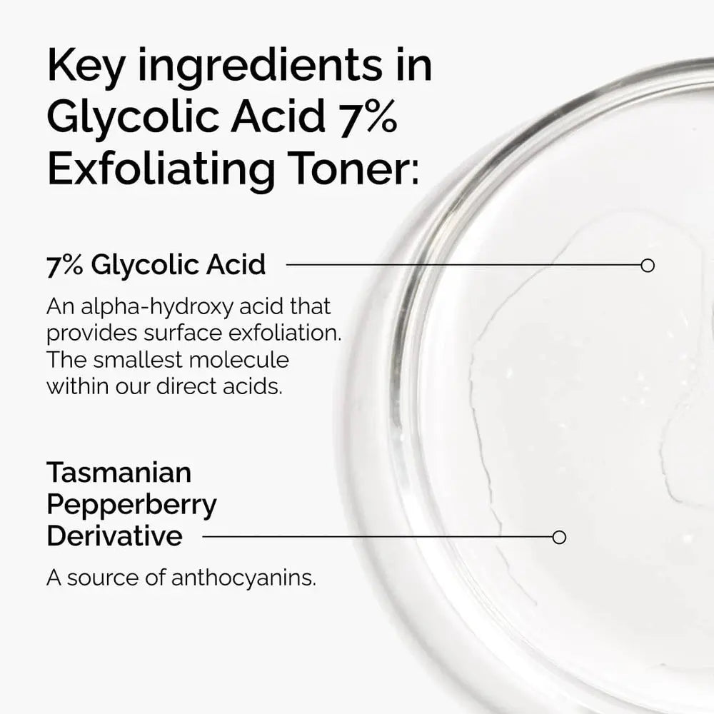 The Ordinary Toner for Skin Texture Glycolic Acid 7% Exfoliating Toner Nivora