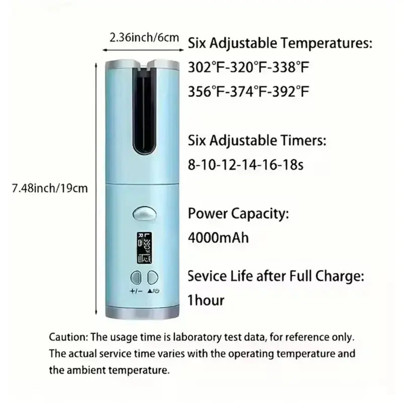 Portable Cordless Automatic Hair Curler Nivora