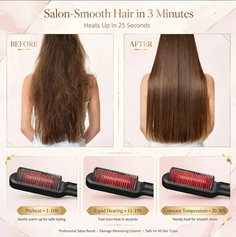 Ceramic Hair Straightening Brush Nivora