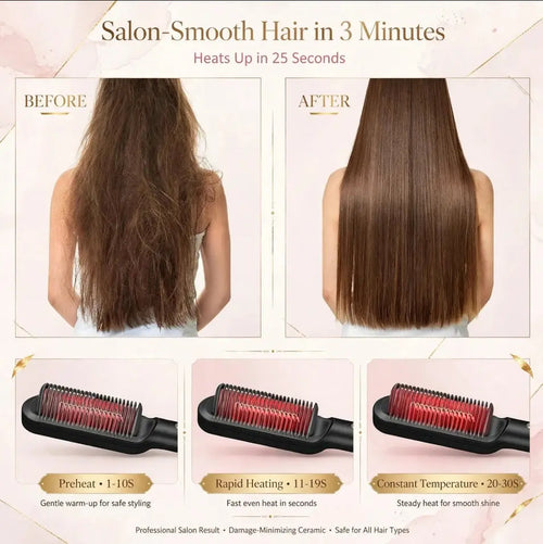 Ceramic Hair Straightening Brush Nivora