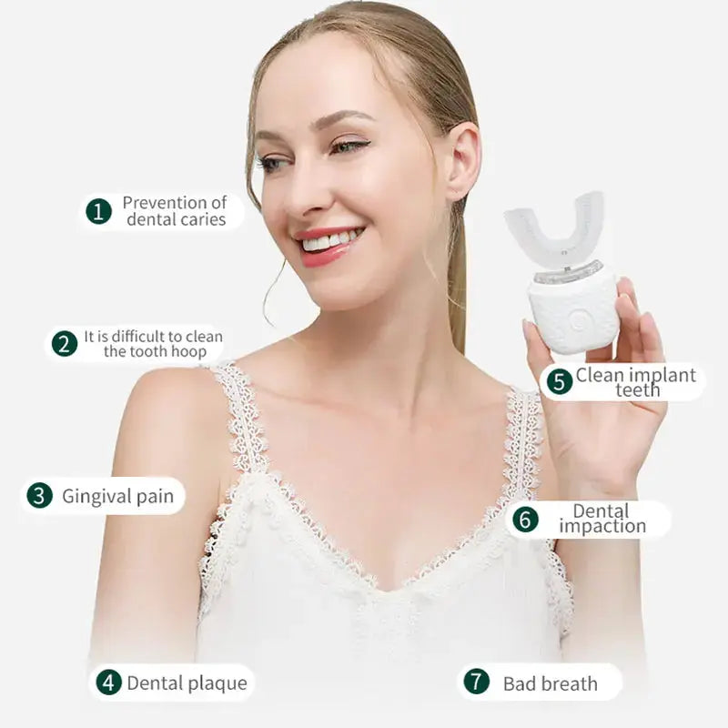 360 U Shaped Auto Toothbrush - Nivora Lux