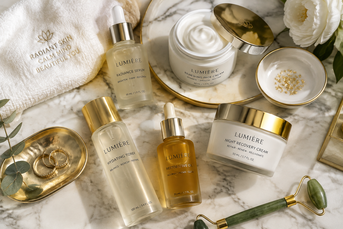 Luxury Skincare Flat Lay