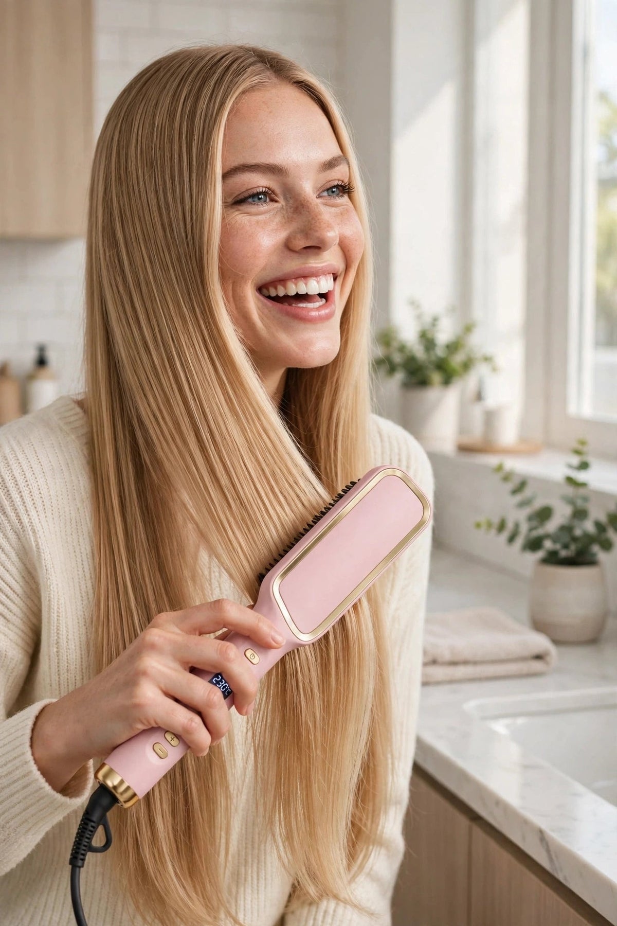 Electric Hot Comb for Professional Hair Straightening Nivora