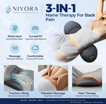 3-in-1 Heated Back Massager and Lumbar Support Pillow Nivora