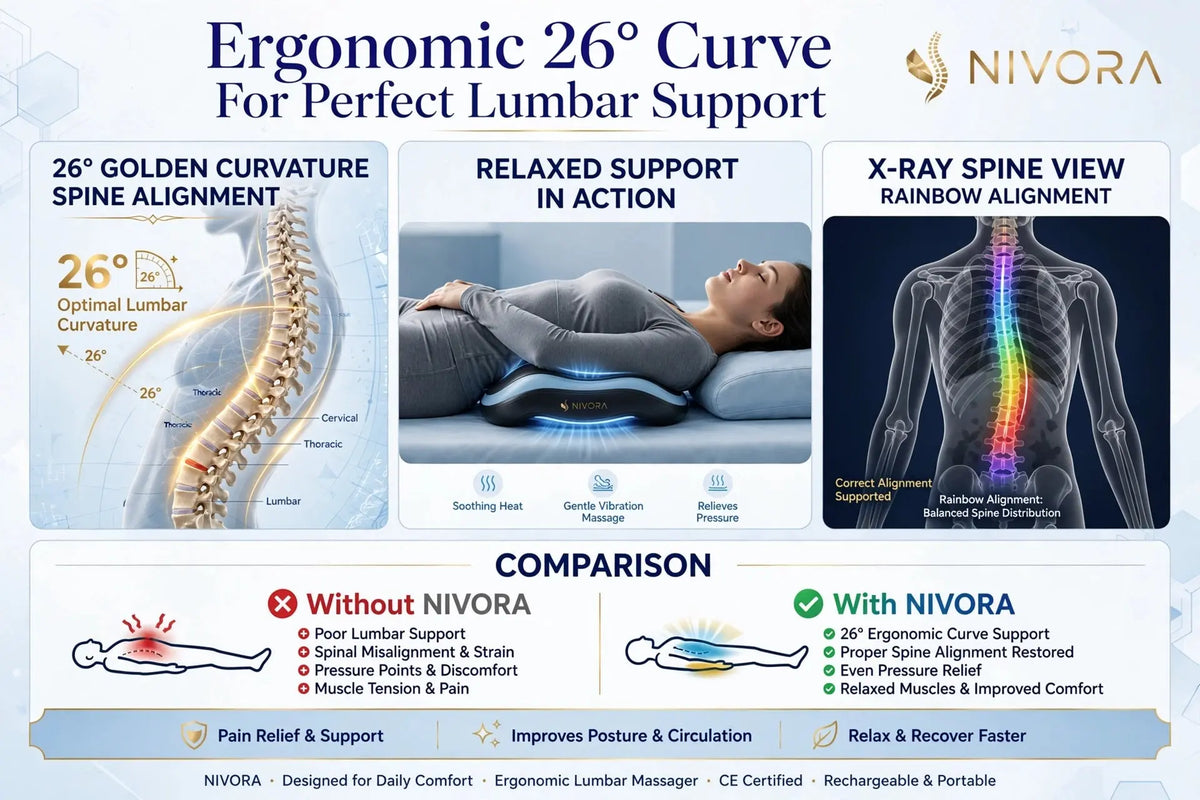 3-in-1 Heated Back Massager and Lumbar Support Pillow Nivora