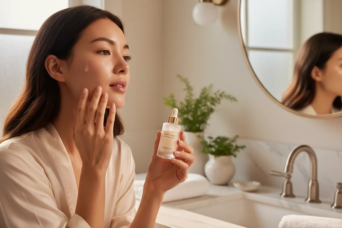une belle femme qui utilise ca Korean Retinol Glow Serum